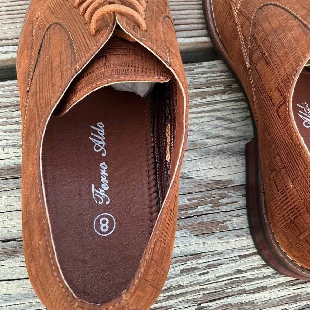 Ferro Aldo Men's Brown Leather Dress Shoes